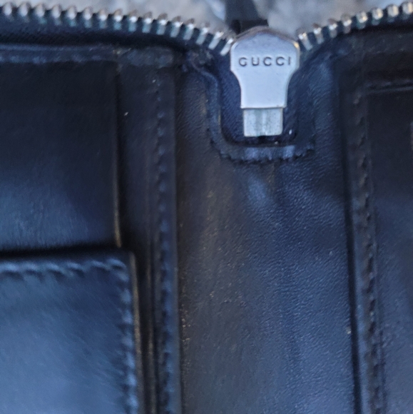 Gucci Micro GG Guccissima black leather wallet on chain zippy New in box Authent - Picture 10 of 16